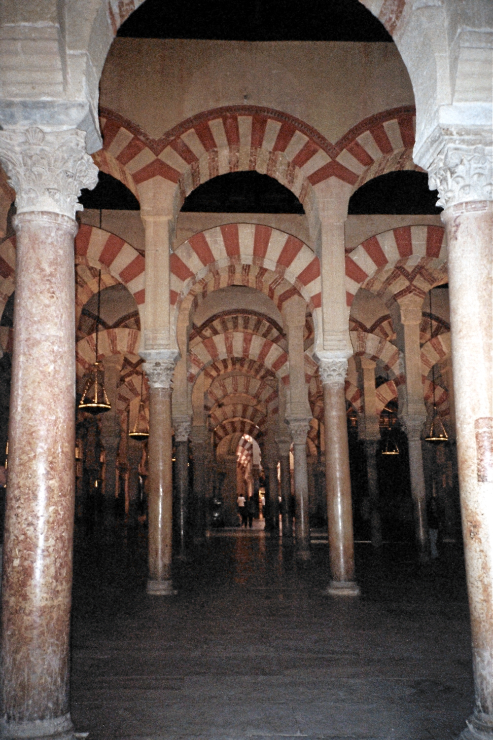 The Mezquita de Cordoba is most notable for its giant arches and its forest of over 856 (of an original 1,293) columns of jasper, onyx, marble, and granite.